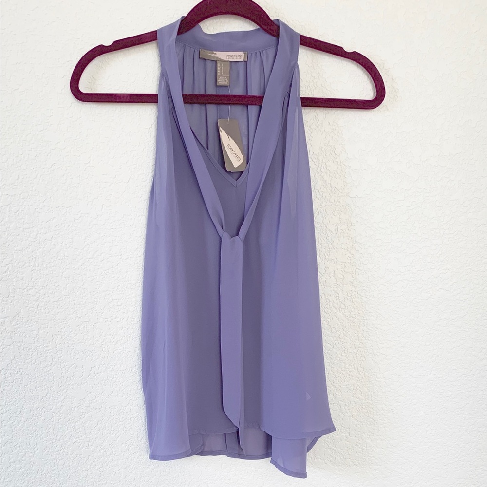 🆕 Forever 21 Sheer Lavender Sleeveless Blouse